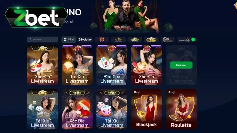 Chuyên mục Live casino cực kỳ độc đáo và thú vị tại Zbet 